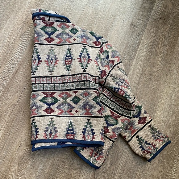 Vintage flashback bohemian cotton jacket ✨ Terry cloth cropped. vintage size l - Picture 6 of 7